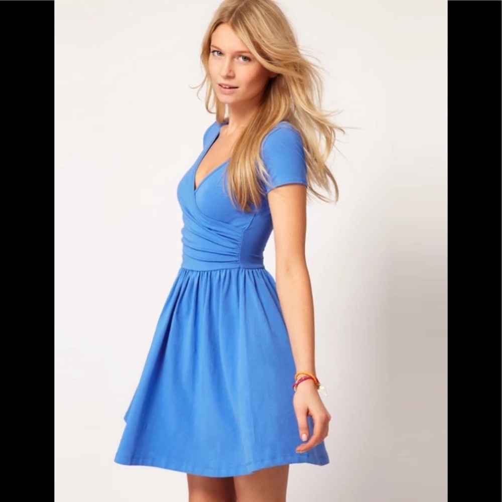 ASOS blue skater dress US 4